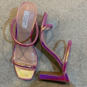 Steven New York Women's Florescent Multicolor 4 inch Heels-Size 9